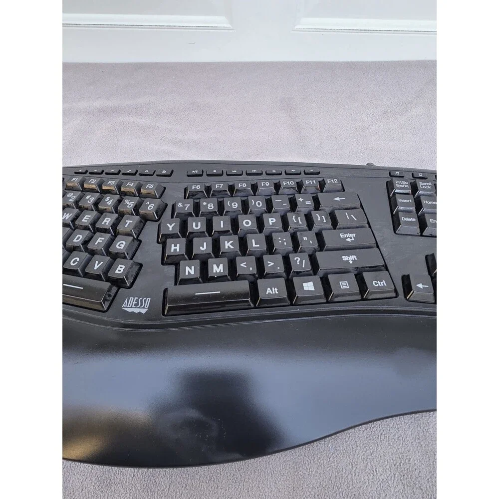 Adesso Desktop Ergonomic keyboard 3-Color Illuminated USB wired AKB-150EB